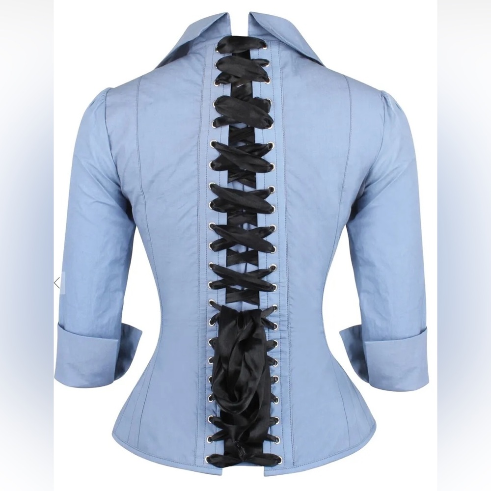 Light Blue Corset Story Top